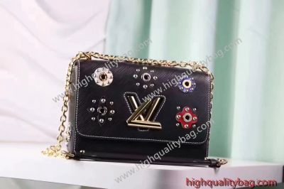 Copy Louis Vuitton Twist Denim Leather Handbag for sale